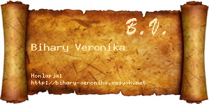 Bihary Veronika névjegykártya